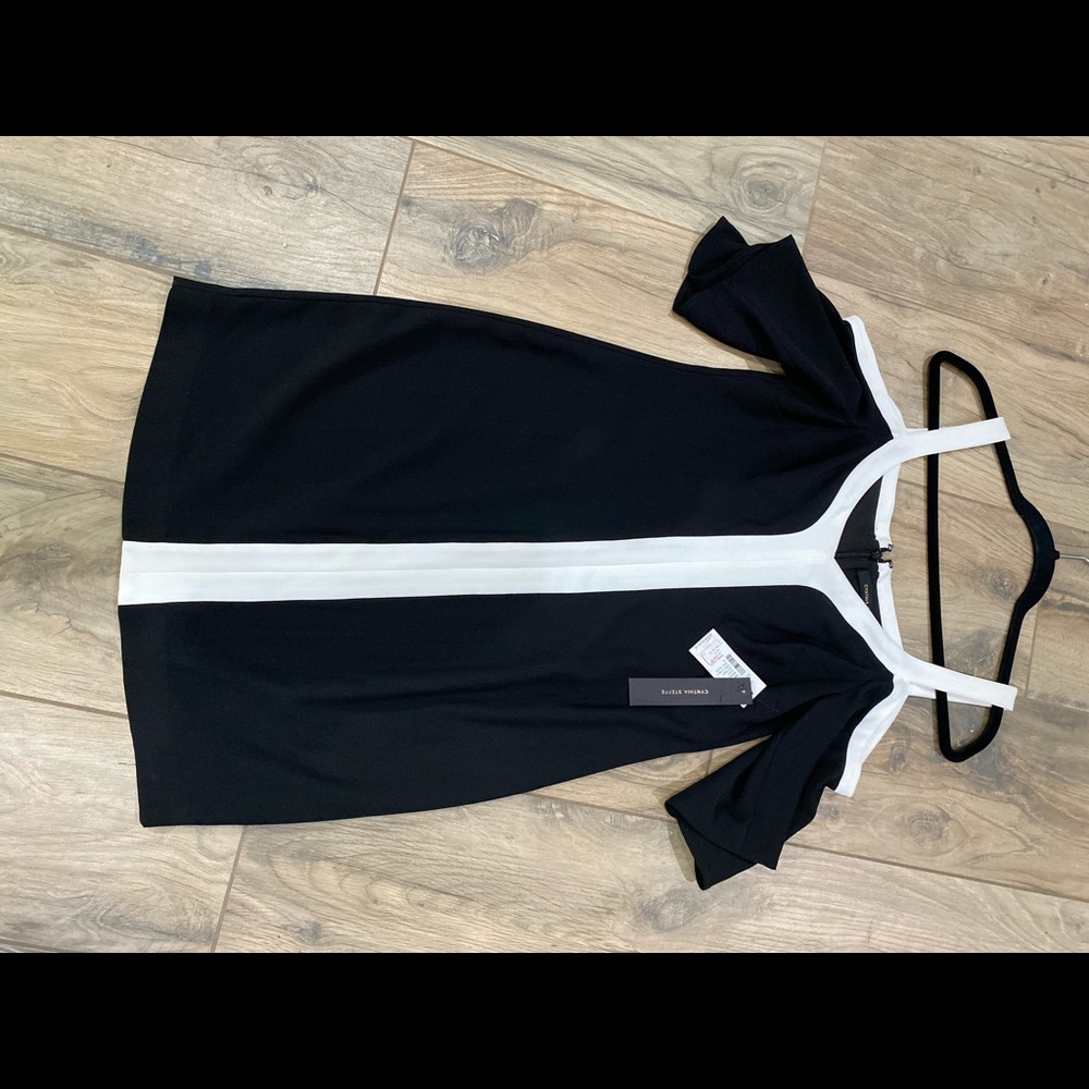 NWT Cynthia Steffen open shoulder dress .